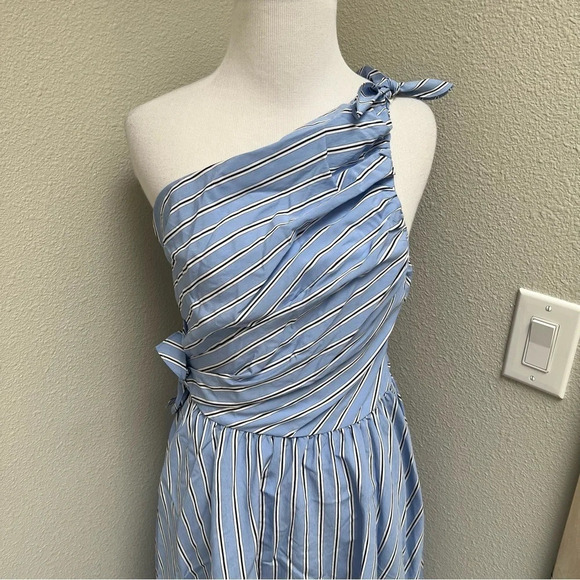 NWOT A.L.C. Cabrera Stripe One-Shoulder Dress Blue White Casual Women’s 4 - Picture 6 of 13